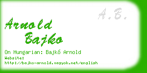 arnold bajko business card